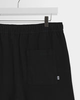 wax london men's Kurt - Black Organic Cotton Twill Shorts