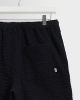 wax london men's Kurt - Dark Navy Jumbo Seersucker Shorts