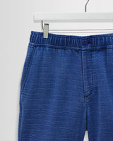 wax london men's Kurt - Indigo Dobby Textured Organic Cotton Shorts