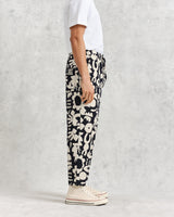 wax london men's Kurt - Navy And Ecru Spin Jacquard Trousers