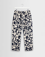 wax london men's Kurt - Navy And Ecru Spin Jacquard Trousers