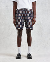 wax london Kurt - Navy And Red Ombre Grid Shorts