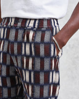 wax london Kurt - Navy And Red Ombre Grid Shorts