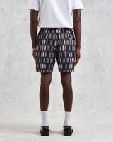 wax london Kurt - Navy And Red Ombre Grid Shorts