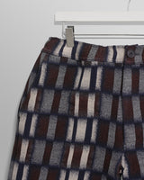 wax london Kurt - Navy And Red Ombre Grid Shorts