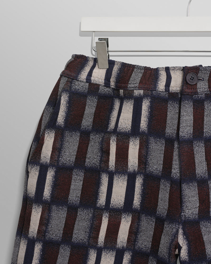 wax london Kurt - Navy And Red Ombre Grid Shorts