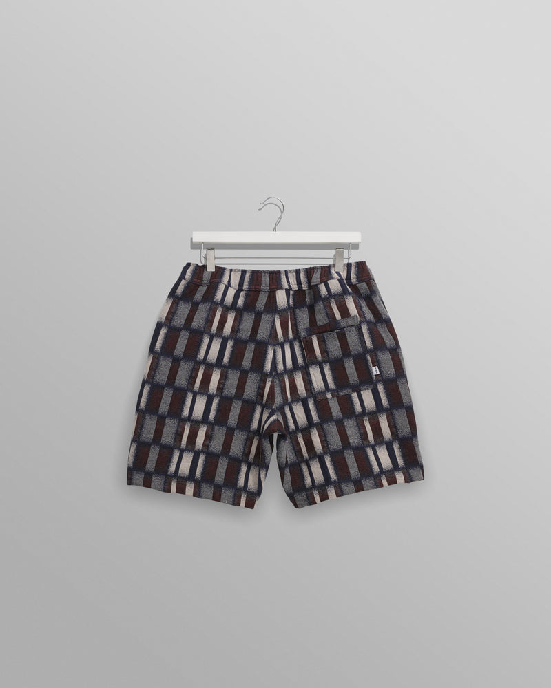wax london Kurt - Navy And Red Ombre Grid Shorts