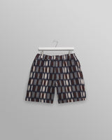 wax london Kurt - Navy And Red Ombre Grid Shorts