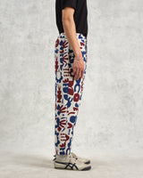 wax london men's Kurt - Red And Blue Spin Jacquard Trousers
