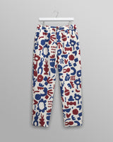 wax london men's Kurt - Red And Blue Spin Jacquard Trousers