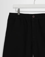 wax london men's Kyle - Black Organic Cotton Twill Shorts