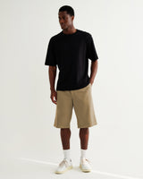 wax london men's Kyle - Light Khaki Organic Cotton Twill Shorts