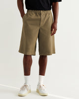 wax london men's Kyle - Light Khaki Organic Cotton Twill Shorts