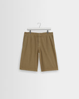 wax london men's Kyle - Light Khaki Organic Cotton Twill Shorts