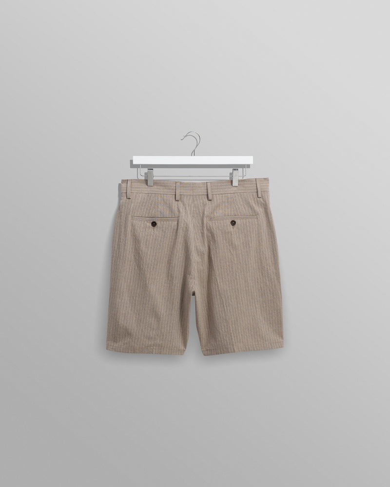 wax london Linton - Natural Chalk Stripe Shorts