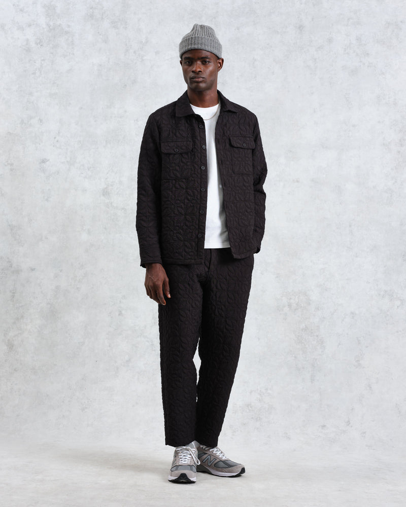wax london Lomond - Black Petal Quilted Overshirt
