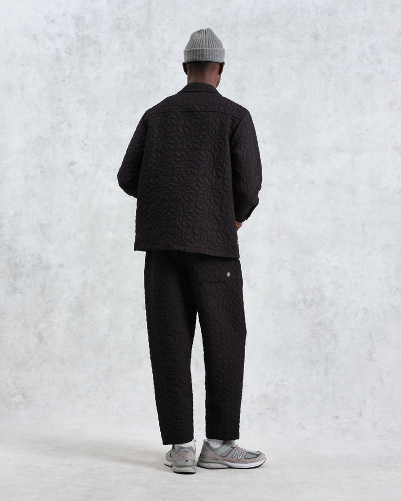 wax london Lomond - Black Petal Quilted Overshirt