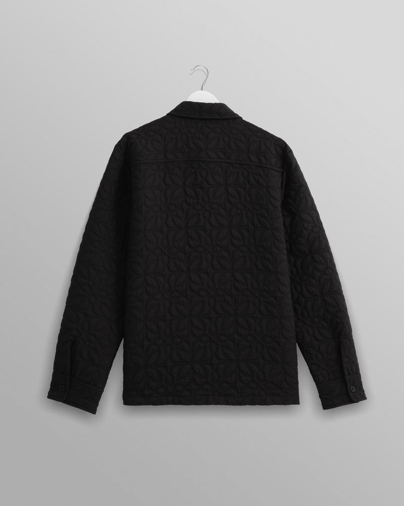 wax london Lomond - Black Petal Quilted Overshirt