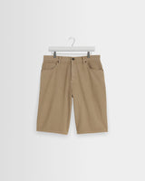 wax london men's Luca - Washed Beige Organic Cotton Denim Shorts