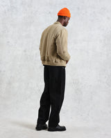 wax london Malvern - Washed Khaki Nylon Bomber Jacket