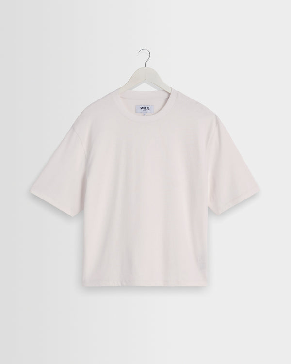 wax london men's Mark - Off White Compact Cotton Cropped T-Shirt