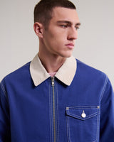 wax london men's Mason - Blue Canvas Work Jacket