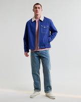 wax london men's Mason - Blue Canvas Work Jacket