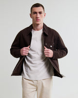 wax london men's Mason - Dark Brown Canvas Work Jacket