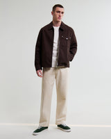 wax london men's Mason - Dark Brown Canvas Work Jacket