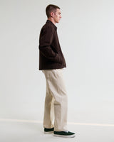 wax london men's Mason - Dark Brown Canvas Work Jacket