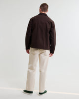 wax london men's Mason - Dark Brown Canvas Work Jacket