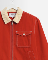 wax london men's Mason - Red Canvas Work Jacket