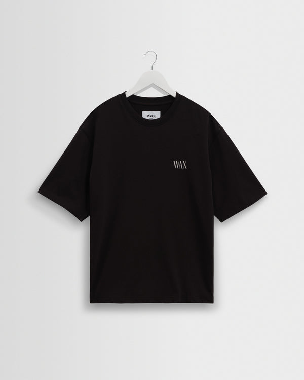 wax london men's Milton - Black And Beige Botanical Graphic Cotton T-Shirt