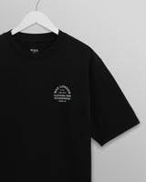 wax london men's Milton - Black Stacked Text Graphic Organic Cotton T-Shirt