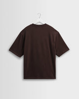 wax london men's Milton - Dark Brown Organic Emorised Cotton T-Shirt
