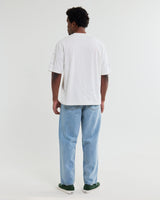 wax london men's Milton - Ecru Organic Cotton Embroidered Shapes T-Shirt