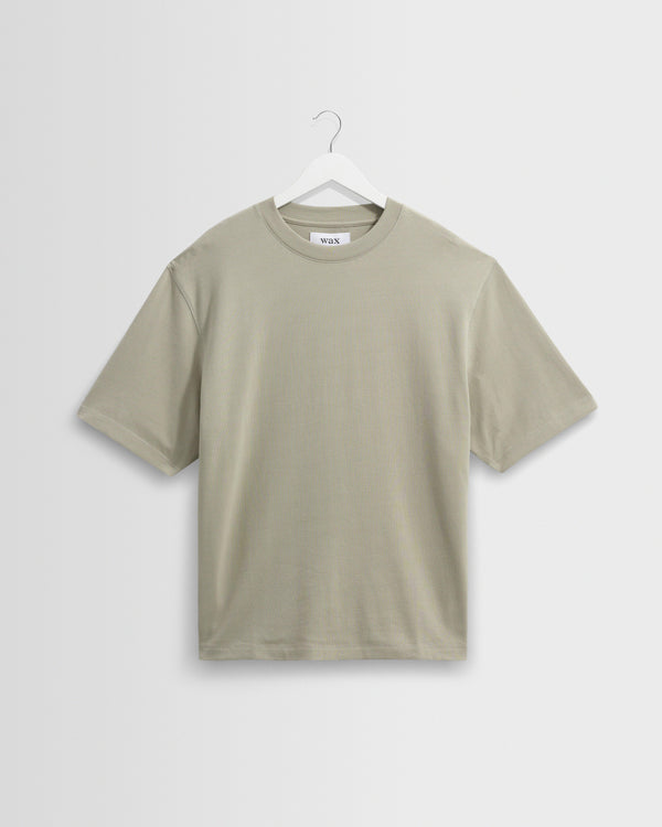 wax london men's Milton - Light Sage Organic Emorised Cotton T-Shirt