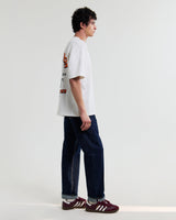 wax london men's Milton - Off White Organic Cotton Laundry Graphic T-Shirt