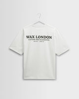 wax london men's Milton - Off White Stacked Text Graphic Organic Cotton T-Shirt