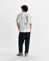 wax london men's Milton - White Daffodil Graphic Organic Cotton T-Shirt