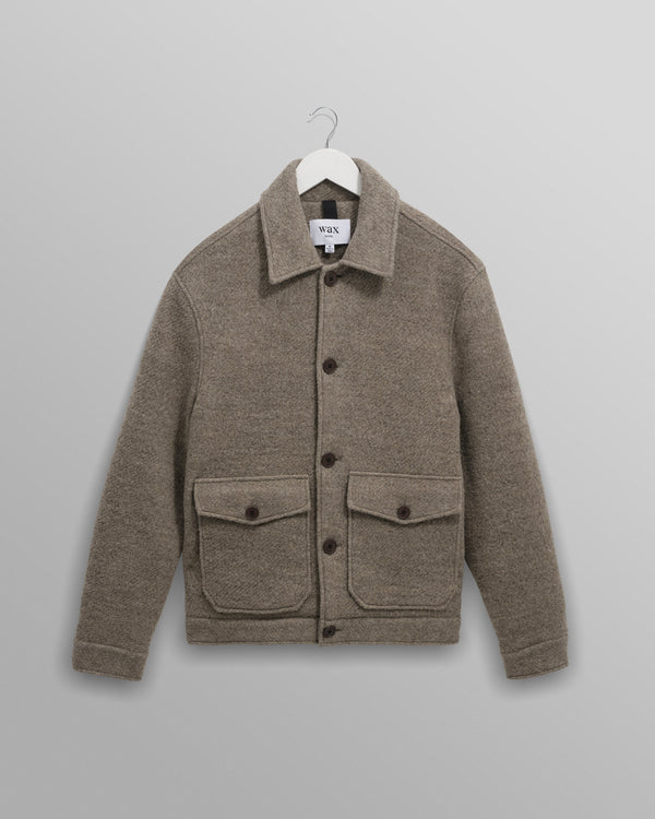 wax london men's Newgate - Light Brown Melange Wool Jacket