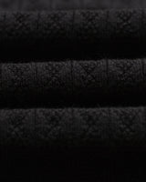 wax london men's Oban - Black Diamond Stripe Knitted Polo