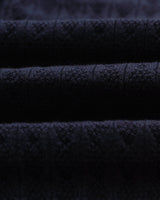 wax london men's Oban - Navy Diamond Stripe Knitted Polo