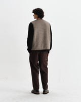 wax london men's Paragon - Natural Reversible Nylon And Wool Gilet