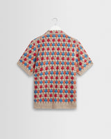 wax london men's Porto - Multicolour Splash Crochet Shirt