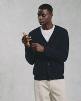 Alban - Navy Mohair Blend Cardigan