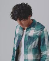 Whiting Overshirt Green Ombre Check
