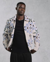 Cartha - Ecru Geometric Corduroy Jacket