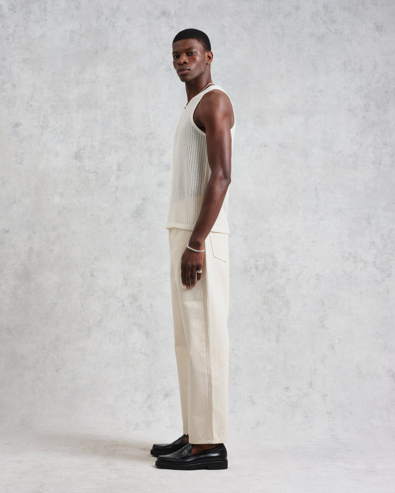 wax london Prim - Ecru Open Knit Vest