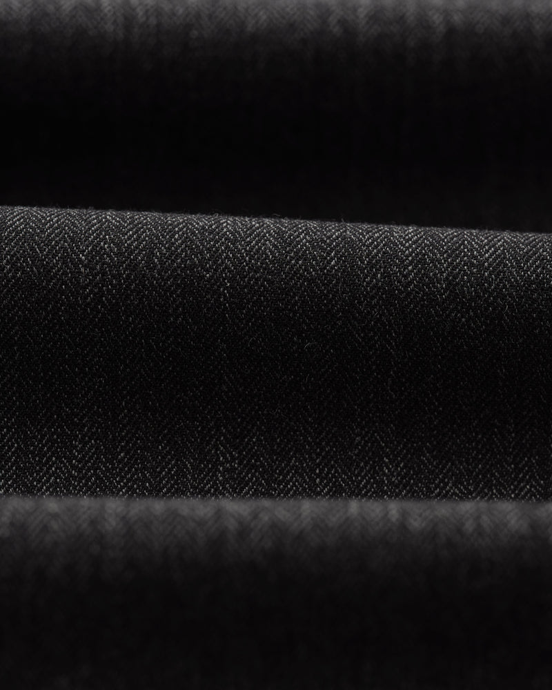wax london Raleigh - Charcoal Herringbone Pleated Trousers